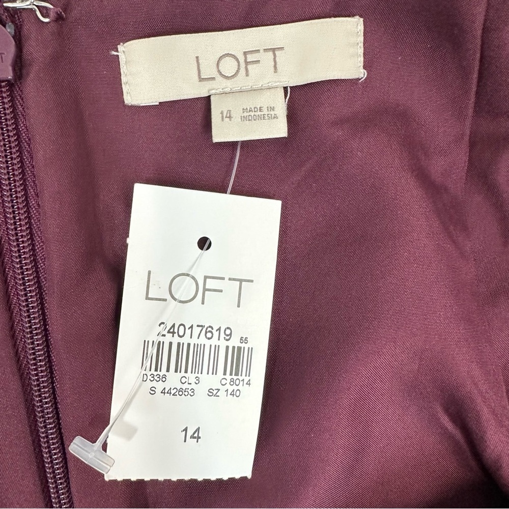 LOFT Poly Wool Short Skort Lined Back Zip Sz 14 Pink with Black Zip Pock… - Picture 4 of 8